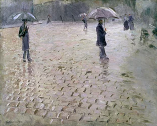 Estudio para una calle de París, día lluvioso, 1877